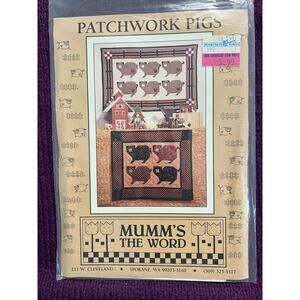 Debbie Mumm patchwork pigs quilt pattern 38in x 25 1/2in